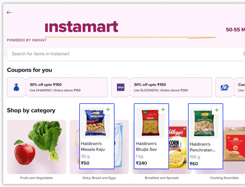 Extracting Grocery Product Data from Listing