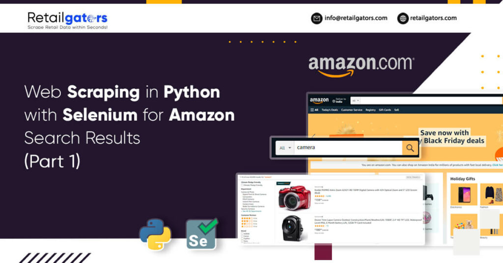 Web Scraping in Python with Selenium for Amazon Search Results