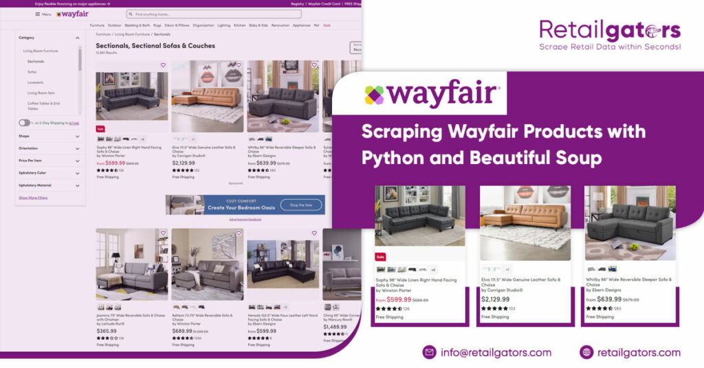 Scraping Wayfair Products with Python
