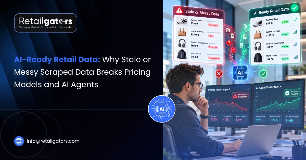 AI-Ready Retail Data Why Stale or Messy Scraped Data Breaks Pricing Models and AI Agents